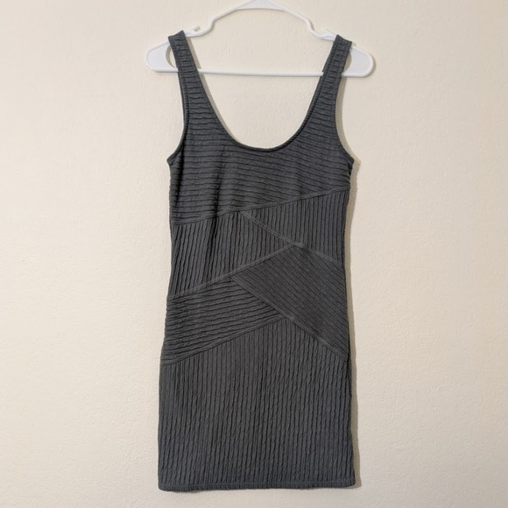 Free‎ People Women's Large Dark Gray Sleeveless Ribbed Bodycon Dress